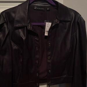 New York & Company Dark Purple Leather like Jacket